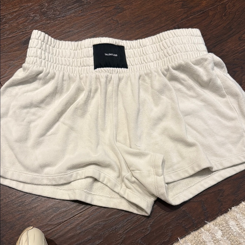 TALENTLESS Cream Athletic Women's Shorts